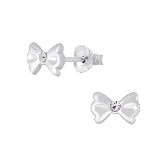 Children's Sterling Silver Bow Stud Earrings