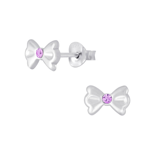 Girls' Sterling Silver Bow Stud Earrings