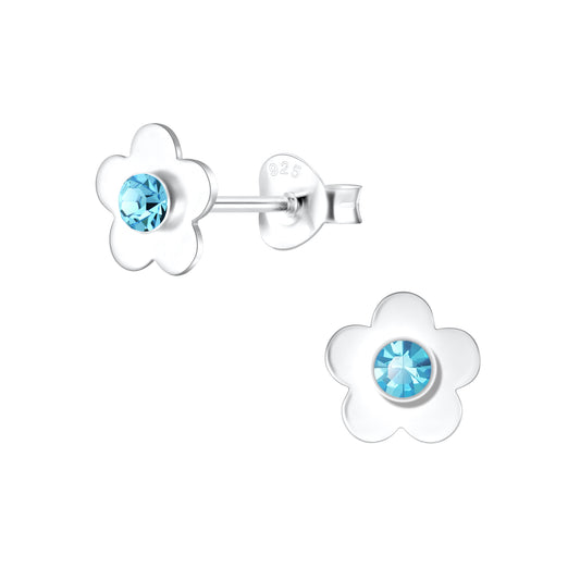 Girls' Sterling Silver Flower Stud Earrings