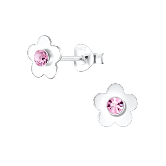 Children's Sterling Silver Flower Stud Earrings