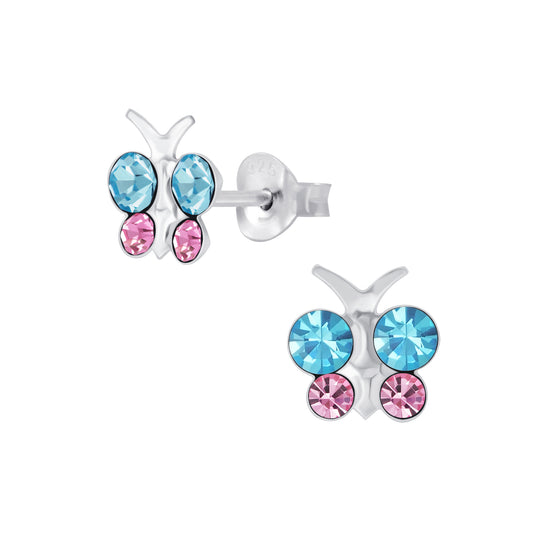 Children's Sterling Silver Butterfly Stud Earrings