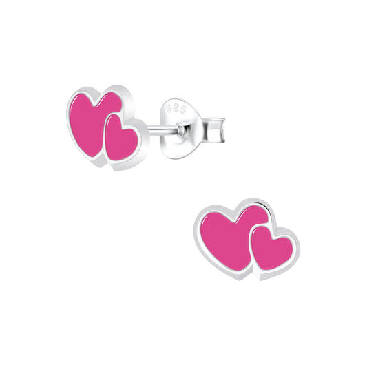 Children's Sterling Silver Heart Stud Earrings