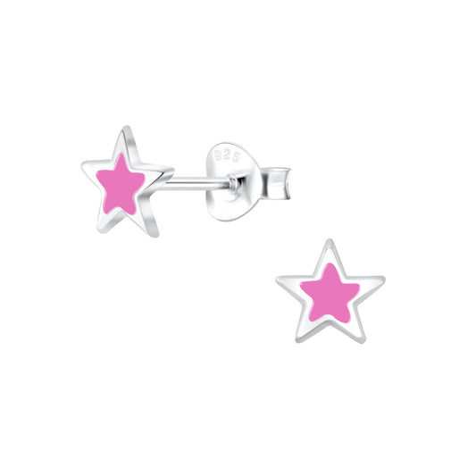 Girls' Sterling Silver Star Stud Earrings