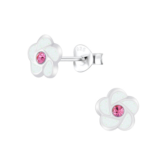 Girls' Sterling Silver Flower Stud Earrings