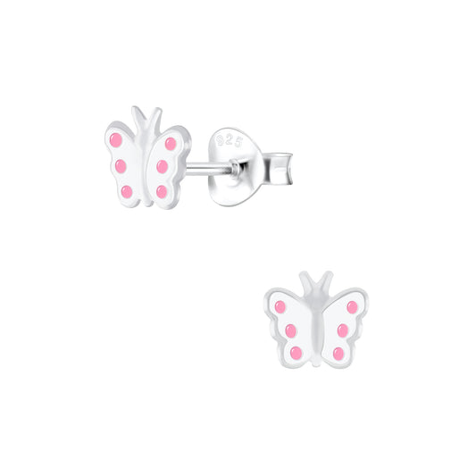 Children's Sterling Silver Butterfly Stud Earrings