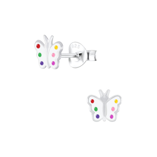 Children's Sterling Silver Butterfly Stud Earrings