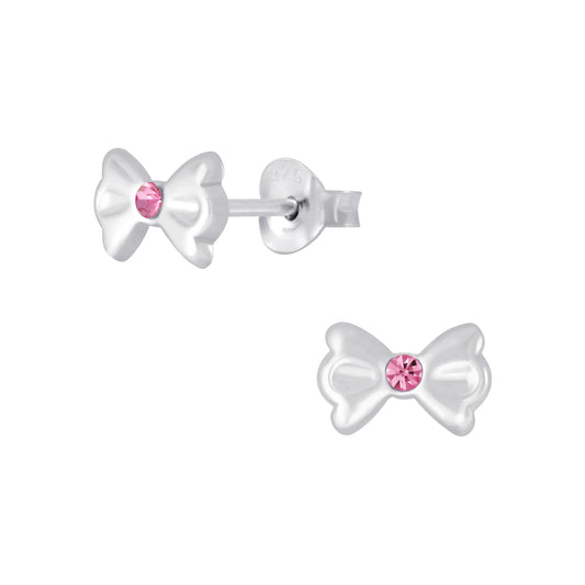 Girls' Sterling Silver Bow Stud Earrings