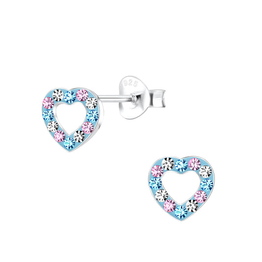 Girls' Sterling Silver Heart Stud Earrings