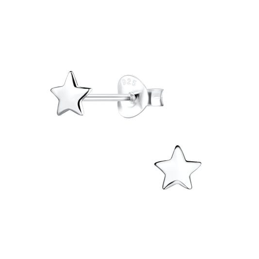 Children's Sterling Silver Star Stud Earrings