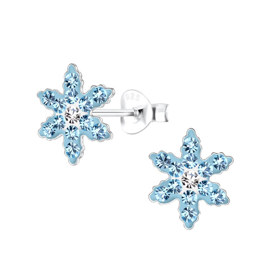 Children's Sterling Silver Snowflake Stud Earrings