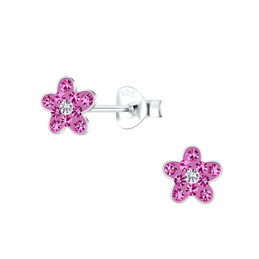 Girls' Sterling Silver Flower Stud Earrings